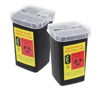 CTIRCHIU 2pcs Razor Storage Container Dispenser 6.09x3.73x3.73inch Portable Plastic Safe Disposal Barbershop Supplies for Sharps