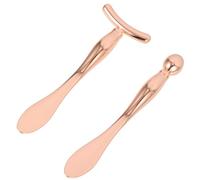 CTIRCHIU 2Pcs Rose Gold Eye Cream Applicator Set with 10Cm Massage Scoop and T-Shaped Zinc Alloy Eye Tool and Facial Sculpting Care