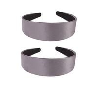 CTIRCHIU 2pcs Satin Headband Wide-edge Hair Hoops Solid Elegant Hair Band Creative Headdress for Women Girls Grey
