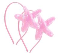 CTIRCHIU 2Pcs Sea Star Headband Glittery Little Girl Hair Accessories for Parties Birthdays Durable Design Lightweight Easy to Wear