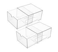 CTIRCHIU 2pcs Stackable Acrylic Makeup Organizer Storage Drawers Lids Small Cabinet for Bathroom Vanities Kitchen under Sink Space Saving