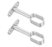 CTIRCHIU 2pcs Stainless Steel Closet Clothes Rod Hanger Height Adjustable Oval Wall Mount Brackets with Secure Passthrough Holder for Retail Clothing Rack Installation and Wardrobe