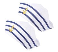 CTIRCHIU 2pcs Unisex Captain Sailor Hat Classic Boating Hat for Cosplay and Parties Comfortable Cloth Material Fits Head for Fancy Dress Sailing Events and Role Play