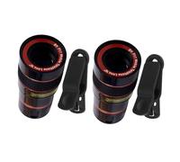 CTIRCHIU 2pcs Universal Clip-on Phone Telescope Lens and High-definition Macro Lens for Smartphone Photography, Black, Compatible with Mobile Cameras for Outdoor and Concert Use