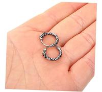 CTIRCHIU 2pcs Vintage Dragon Loop Earrings for Men Retro Black Style Round Earring Design Minimalist Cool Accessories