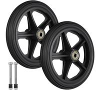 CTIRCHIU 2pcs Wheelchair Accessories Front Wheel 7 Inch Black Polyurethane Rubber Soft Easy to Install Replacement for Manual Wheelchair Patients and Elders