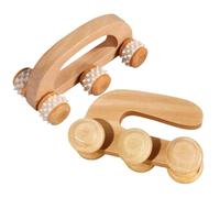 CTIRCHIU 2pcs Wooden Foot and Shoulder Massage Rollers with Ergonomic Design for Deep Muscle Massage, Fits Human Body Curve, for Home Use Relaxation and Relief