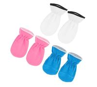 CTIRCHIU 3 Pairs Essential Oil Gloves for Hand Spa Paraffin Wax Mitts for Moisturizing Treatment Soft Mittens White Blue Pink for Home Care Special