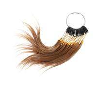 CTIRCHIU 30pcs Deep Brown 6° Human Hair Test Samples Hair Bundles Buckles Salon and Analysis Kit