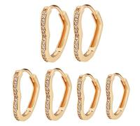 CTIRCHIU 3Pairs Elegant Rhinestone Heart Earrings of Plated Simple Jewelry for Women for Comfortable Daily Wear Unique Design with Detailing