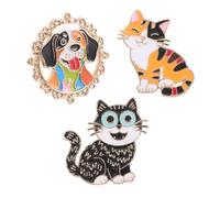 CTIRCHIU 3pcs Cartoon Animal Enamel Brooch Pins with Cat and Dog Designs Lapel Badges for Women Men Students Backpacks Clothing Accessories Durable Fashion Gift