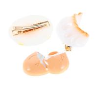CTIRCHIU 3pcs Cute Simulation Food Hair Barrettes Clips with Poached Eggs Cracked and Steamed Dumpling Designs for Girls for Styling Accessories