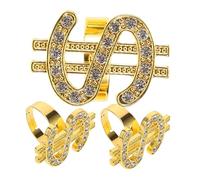 CTIRCHIU 3Pcs Diamond Encrusted Mark Ring for Costume Parties Cosplay Props and Movie Productions for Themed Events