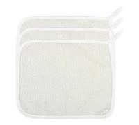 CTIRCHIU 3pcs Exfoliating Nylon Bath Towels Quick Dry Face Wash Cloths with Short Loop for Home Daily Use Beige Simple Design
