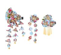 CTIRCHIU 3pcs Japanese Kimono Hair Clips Traditional Tassel Flower Hairpins Lightweight Vintage Hair Accessories for Women Elegant Cultural Expression