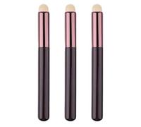 CTIRCHIU 3pcs Portable Artificial Fiber Lip Brush for Lip Makeup Professional Lipstick Smudge Brush with Wooden Handle and Blending Colour