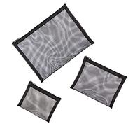 CTIRCHIU 3pcs Portable Mesh Makeup Bag Set Large Capacity Travel Toiletry Organizer Pouch for Women Waterproof Cosmetic Storage for Travel and Daily Use