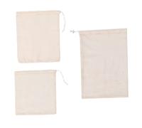CTIRCHIU 3pcs Reusable Mesh Bags Cotton Vegetable Fruit Storage Pouches Drawstring Eco-Friendly Zero-Waste Multifunctional