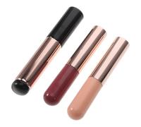 CTIRCHIU 3pcs Silicone Nail Applicator Brush for Nail Art Powder Blending Reusable Soft-tip Design in Black Pink and Taupe Multipurpose Tool for Ladies Manicure