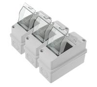 CTIRCHIU 3pcs Weatherproof Circuit Breaker Box Electrical Distribution Case with Transparent Window for Outdoor Lighting Landscape and Charging Station Protection