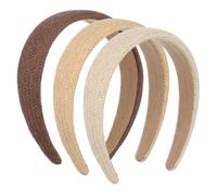 CTIRCHIU 3pcs Woven Headbands for Women Lightweight Solid Color Braided Hairbands with Clips Comfortable Hair Accessories for Outdoor and Daily Styling