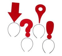 CTIRCHIU 4 Pcs Red Arrow Question Mark Exclamation and Location Symbol Headbands Creative Hair Bands for Women Halloween Carnival Party Novelty Hair Accessories