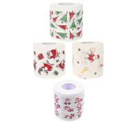 CTIRCHIU 4 Rolls Christmas Toilet Paper for Bathroom with Beautiful Printed Pattern, Easily Break and Reduce Risk of Clogs, for Home and Dorm Use
