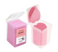 CTIRCHIU 400pcs Lint-free Nail Polish Remover Cotton Pads and Lash Extension Glue Cleaning Wipes, Pink Heart-shaped and Regular Cotton for Nail and Eyelash Beauty Care
