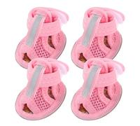 CTIRCHIU 4pcs Breathable Mesh Pet Shoes with Flexible Anti-slip Sole, Protect Paws from Hot Pavement, Comfortable Warm-weather Dog Sandals for Outdoor Deck and Beach Use