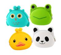CTIRCHIU 4Pcs Cartoon Coin Purse Durable Silicone Wallets for Adorable Design for Coins Keys and Accessories Random Styles Reward for Learning to Save