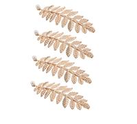 CTIRCHIU 4pcs Chic Gold Pearl Leaf Hairpin Headdress Dainty Women Hair Accessories for Wedding Party and Everyday Use