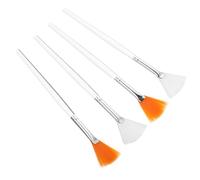 CTIRCHIU 4Pcs Flexible Facial Brush Soft Fan Applicators for Mud Masks Skincare DIY Treatments for Home Use Salon Easy to Clean Travel Friendly
