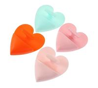 CTIRCHIU 4Pcs Heart Shaped Manual Facial Cleansing Brush Transparent Pink Portable Deep Pore Cleaner for Exfoliating for Friends
