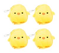 CTIRCHIU 4pcs Little Yellow Chicken Coin Purse Plush Chick Shape Easter Eggs Decorations Chicken Coin Purse Random Feet for Easter Sweet Bags and Wrapping Random Color