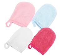 CTIRCHIU 4Pcs Makeup Remover Gloves Comfortable Face Cleaning Mitts for Easy Makeup Removal for Home and Travel Soft and Practical Scrubber for Sensitive Skin