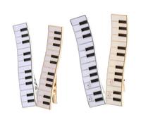 CTIRCHIU 4Pcs Piano Key Metal Hair Clips with Secure Grip Lightweight Small Barrettes for Women Suitable for Work and Social Events