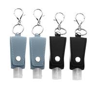 CTIRCHIU 4pcs Portable Hand Soap Bottle Holder Set Refillable Travel Containers PU Leather Cover for Toiletries Leakproof Design for Travel and Home Use