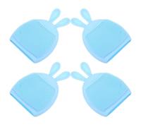 CTIRCHIU 4Pcs Rabbit Ear Silicone Face Cleaning Brush, Handheld Portable Facial Cleansing Tool, Light Blue Silicone Face Scrubber for Women’S Skin Care