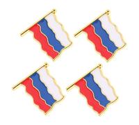 CTIRCHIU 4pcs Russian Vintage Brooch Elegant Wavy Pattern Pins for Clothes Hats and Bags Stylish Metal Russian Flag Souvenirs for Various Occasions