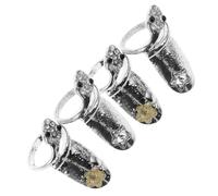 CTIRCHIU 4Pcs Snake Nail Rings Finger Jewelry for Women Chic Fingernail Decoration Lightweight Material Unique Snake Design for Daily Wear and Gifting