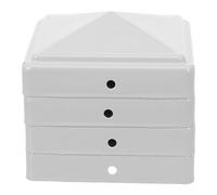 CTIRCHIU 4pcs Square Iron Fence Post Caps Weatherproof Metal Finial Topper Covers for Gate Posts Safety Guards for Outdoor Fencing