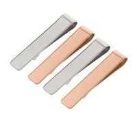 CTIRCHIU 4pcs Stainless Steel Tie Clips for Men with Strong Grip and Versatile Use, Simple European and American Style, Suitable for Weddings and Business Meetings