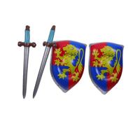 CTIRCHIU 4pcs Viking Shield Costume Set Inflatable PVC Swords and Shields Safe Lightweight Medieval Knight Accessories for Halloween Cosplay and Party Fun