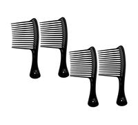 CTIRCHIU 4pcs Wide Tooth Anti-static Plastic Hairdressing Combs Black for Salon Styling and Hair Care