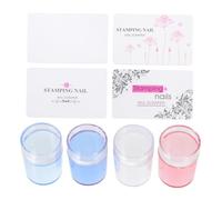 CTIRCHIU 4sets Silicone Seal Nail Art Diy Tool Manicure Stamper Nail Transfer Stamper Tool for French Tips Practice Model