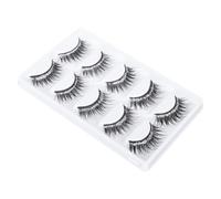 CTIRCHIU 5 Pairs Natural Fake Eyelash Waterproof Eyelashes Artificial Fiber Comfortable Easy to Apply Black False Lashes for Women Makeup