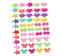 CTIRCHIU 50Pcs Cute Cartoon Hair Clips Barrettes Hairpins Styles Heart Flower Bow Butterfly Colorful Hair Decorations for Birthdays Showers and Photography
