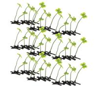 CTIRCHIU 50pcs Cute Four Leaf Clover Hair Clips with Spring Clip and Secure Hold, Green Plastic and Iron Hairpins and Women, for St Patrick's Day Parties and Everyday Wear
