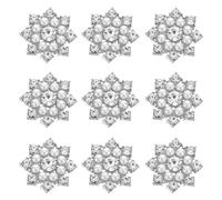 CTIRCHIU 50pcs Silver Crystal Pearl Snowflake DIY Hair Clip Accessories Decorative Pendants for Jewelry Making Crafting Holiday and Wedding Hairpins