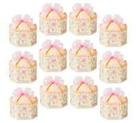 CTIRCHIU 50pcs Unique Shape Paper Candy Boxes with Ribbon for Wedding Party Favors and Christmas Decorations, Portable Candy Wrapping Box to Create Festive Atmosphere and Store Cookies